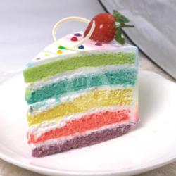 Rainbow Cake Slice