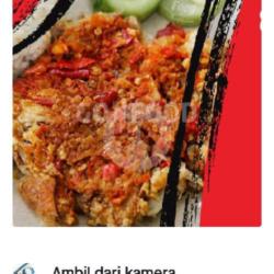 Paket Kepala Geprek: Nasi Kepala Lalapan Krupuk Esteh/teh Panas