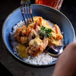 Rice Bowl Salted Egg Prawn