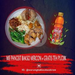 Paket Mie Pangsit Bakso Mercon Gratis Teh Pucuk