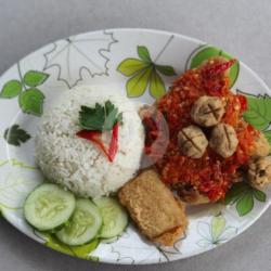 Paket Nasi Ayam Geprek   Bakso Goreng   Tempe   Lalapan