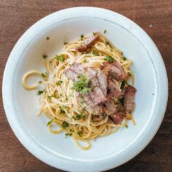 Fettucine Carbonara Smoked Chicken