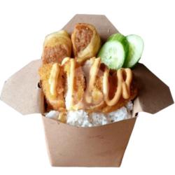 Rice Box Chicken Katsu Egg Chicken Roll