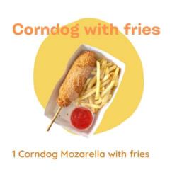 Corn Dog Mozarela With Fries