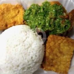 Nasi Tempe Geprek Sambel Ijo(porsi Hemat)