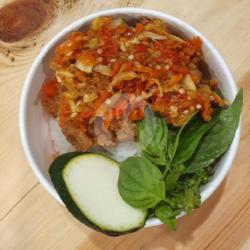 Nasi Ayam Gemprek Mozarella