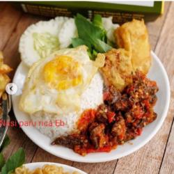 Nasi Paru Rica,telur Matah Sapi,tahu Tempe