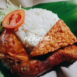 Nasi Kepala Penyet   Tempe   Lalapan