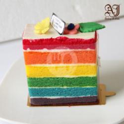 Rainbow Cake Slice