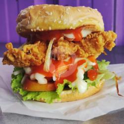 Chiken Krispy Burger Hot Lava