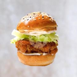 Classic Buttermilk Fried Chicken Burger.