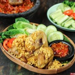 Nasi   Tahu Kremes   Lalapan   Kol Goreng