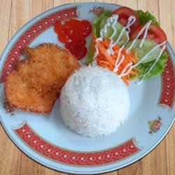 Set Chicken Katsu   Nasi   Salad (murah, Enak, Kenyang)