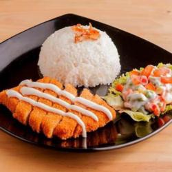 Nasi Chicken Katsu Salted Egg