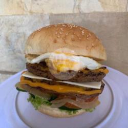 Og Double Beef Mozzarella Burger With Egg