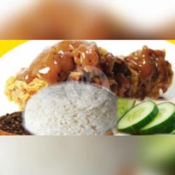 Nasi Ayam Krenyes Saus Berbeque