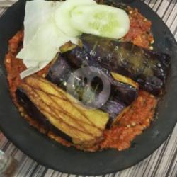 Terong Bakar Penyet   Lalapan