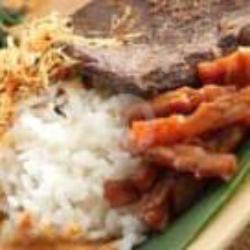 Nasi Pecel Empal Daging