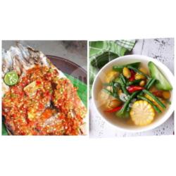 Pecak Bandeng(tanpa Duri) Sayur Asem  Lalapan Dan Sambel