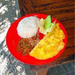 Nasi Telor Dadar Sambal Ala Bos