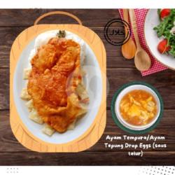 Ayam Tempura Drop Eggs