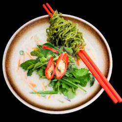 Green Curry Noodle Soup   Fresh Herbs Platter - Vegetarian