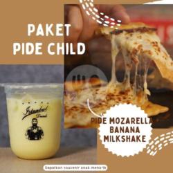 Pide Anak 1 (pide Turkish Pizza Mozarella   Banana Milkshake)