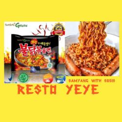 Korean Green Samyang Spicy Chiken   Sosis/otak2t