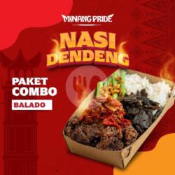 Nasi Dendeng Combo Balado (daging   Ekstra Paru Crispy)