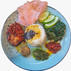 Nasi Rames Ikan Tenggiri Balado