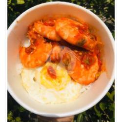 Ricebowl Udang Sambal Bawang Nasi Telor Ceplok