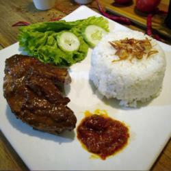 Paket Ayam Bakar Kremes Sambel Geledek   Nasi