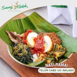 Nasi Ramai Telor Cabe Ijo/balado