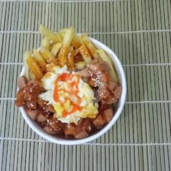 Sosis French Fries Saus Barbeqeu