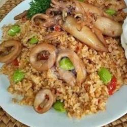 Nasi Goreng Cumi Pete   Telor