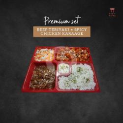 Premium Set Beef Teriyaki   Spicy Chicken Karaage