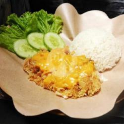 Nasi   Ayam Geprek Saus Telor Asin / Salted Egg