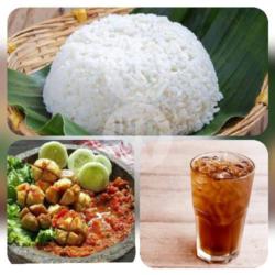 Paket Hemat Nasi Penyetan Bakso Free Teh Panas