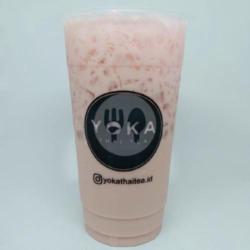 Strawberry Milk Tea (large Cup)