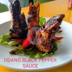 Udang Black Papper Sauce   Nasi