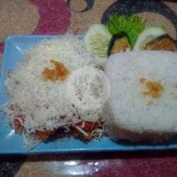 Ayam Geprek Keju Parut   Nasi