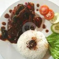 Nasi Ayam Blackpepper/lada Hitam Free Naget