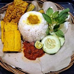 Nasi Tempe Tahu Sambal Merah