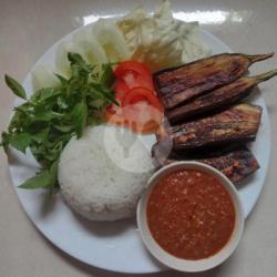 Terong Bakar Sambal Terasi  Nasi Putih