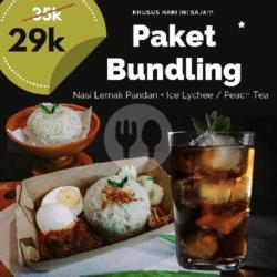 Paket Nasi Lemak Pandan   Ice Lychee / Peach Tea