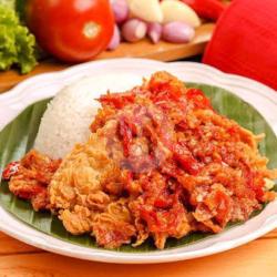 Nasi Telur Dadar Brambang Penyet