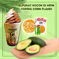 Alpukat Kocok Es Krim Toping Corn Flakes (l)