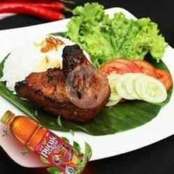 Ayam Bakar Dada  Nasi  Tempe  Sate Kulit   Teh Pucuk