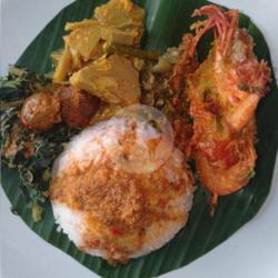 Nasi Sayur Nangka Lalap Sambal Sate Udang