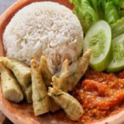 Otak - Otak Geprek Isi 10 Pcs   Nasi Lalapan Sambel